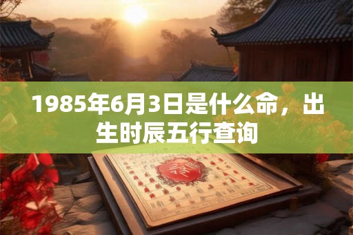 1985年6月3日是什么命，出生时辰五行查询
