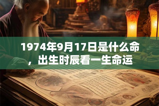 1974年9月17日是什么命,出生时辰看一生命运 1974年9月17日是什么命,出生时辰看一生命运