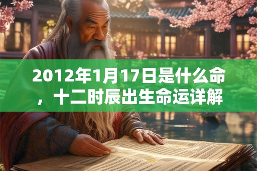 2012年1月17日是什么命，十二时辰出生命运详解