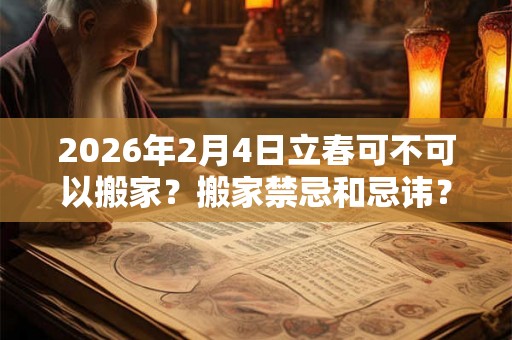 2026年2月4日立春可不可以搬家?搬家禁忌和忌讳? 2026年2月4日立春可不可以搬家?搬家禁忌和忌讳?