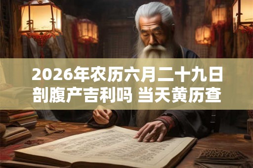 2026年农历六月二十九日剖腹产吉利吗 当天黄历查询