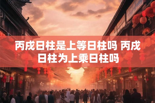 丙戌日柱是上等日柱吗 丙戌日柱为上乘日柱吗