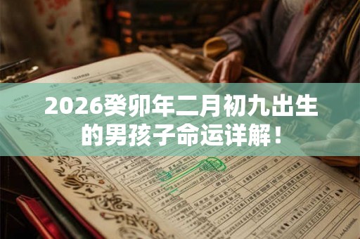 2026癸卯年二月初九出生的男孩子命运详解! 2026癸卯年二月初九出生的男孩子命运详解!