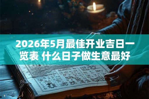 2026年5月最佳开业吉日一览表 什么日子做生意最好