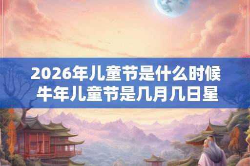2026年儿童节是什么时候 牛年儿童节是几月几日星期几