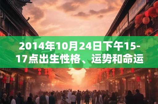 2014年10月24日下午15-17点出生性格、运势和命运