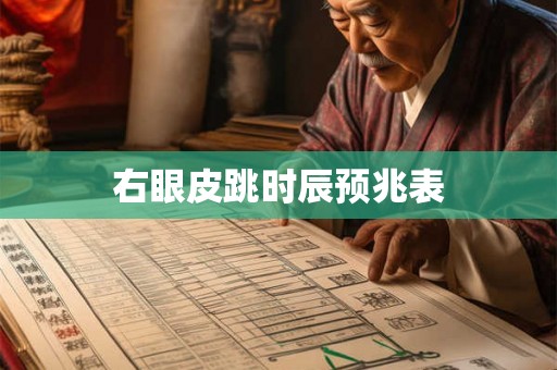 右眼皮跳时辰预兆表