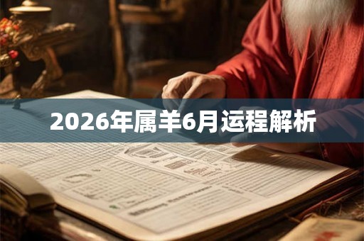 2026年属羊6月运程解析
