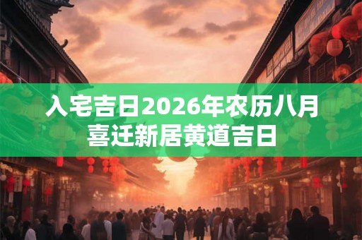 入宅吉日2026年农历八月喜迁新居黄道吉日 入宅吉日2026年农历八月喜迁新居黄道吉日