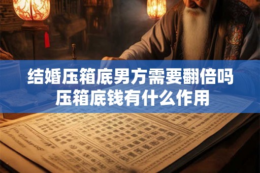 结婚压箱底男方需要翻倍吗 压箱底钱有什么作用