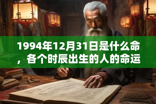 1994年12月31日是什么命，各个时辰出生的人的命运