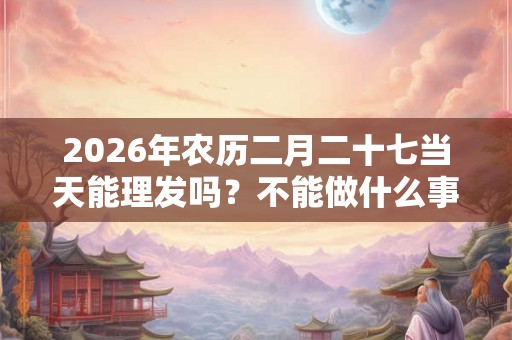 2026年农历二月二十七当天能理发吗？不能做什么事？