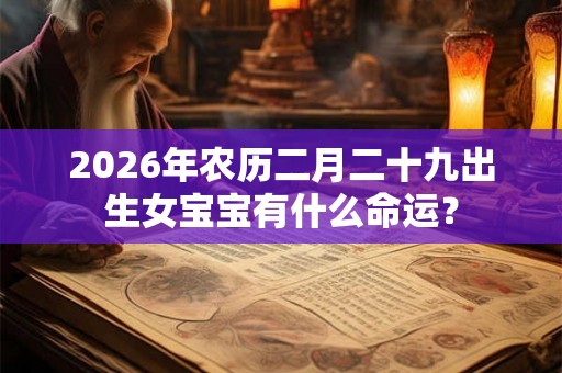 2026年农历二月二十九出生女宝宝有什么命运？