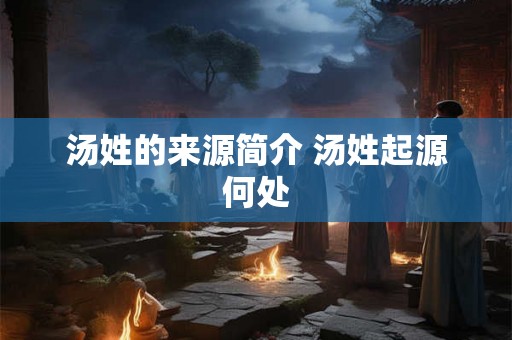 汤姓的来源简介 汤姓起源何处