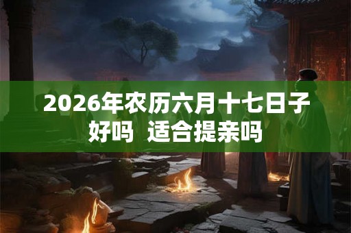 2026年农历六月十七日子好吗  适合提亲吗