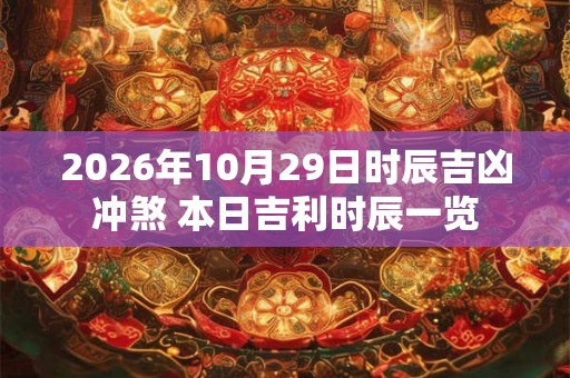 2026年10月29日时辰吉凶冲煞 本日吉利时辰一览