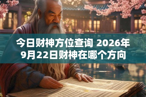 今日财神方位查询 2026年9月22日财神在哪个方向