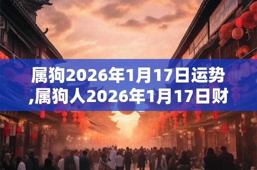 属狗2026年1月17日运势,属狗人2026年1月17日财运,生肖狗2026年1月17日运势