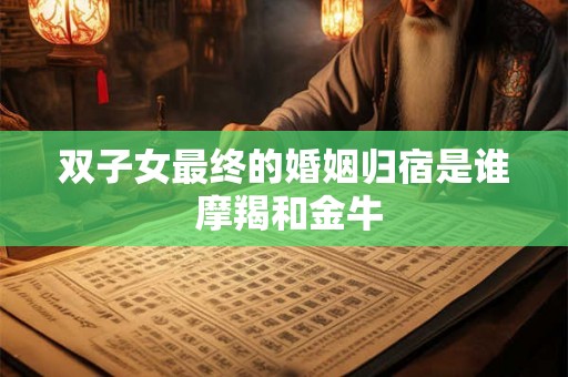 双子女最终的婚姻归宿是谁 摩羯和金牛