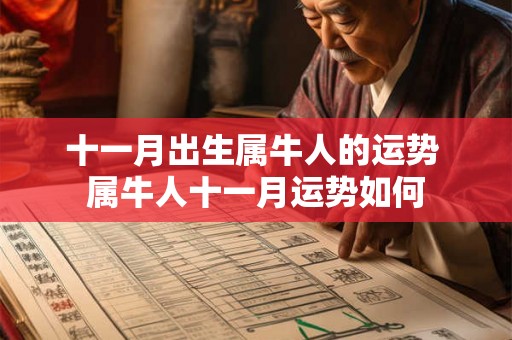 十一月出生属牛人的运势 属牛人十一月运势如何