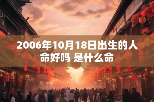 2006年10月18日出生的人命好吗 是什么命