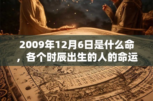 2009年12月6日是什么命，各个时辰出生的人的命运