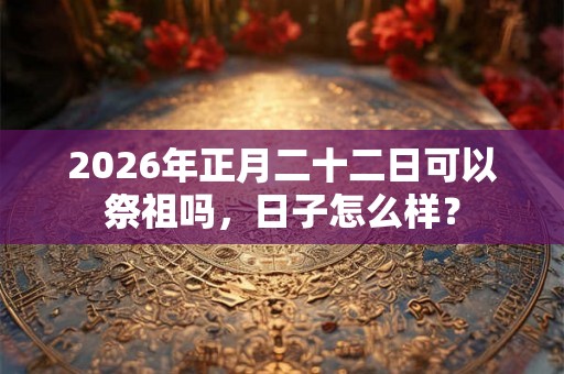 2026年正月二十二日可以祭祖吗，日子怎么样？