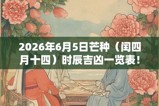 2026年6月5日芒种（闰四月十四）时辰吉凶一览表！
