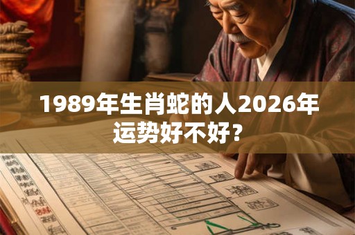 1989年生肖蛇的人2026年运势好不好? 1989年生肖蛇的人2026年运势好不好?