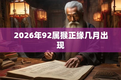 2026年92属猴正缘几月出现