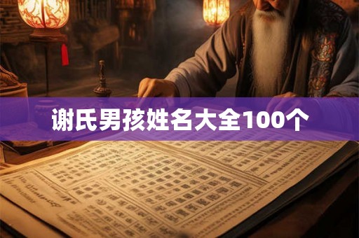 谢氏男孩姓名大全100个
