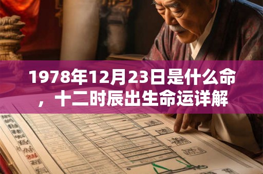 1978年12月23日是什么命，十二时辰出生命运详解