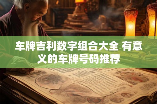 车牌吉利数字组合大全 有意义的车牌号码推荐