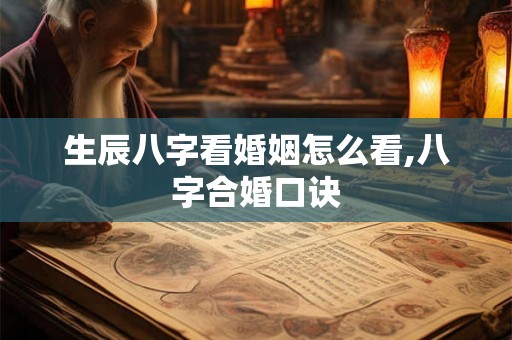 生辰八字看婚姻怎么看,八字合婚口诀
