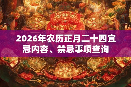 2026年农历正月二十四宜忌内容、禁忌事项查询