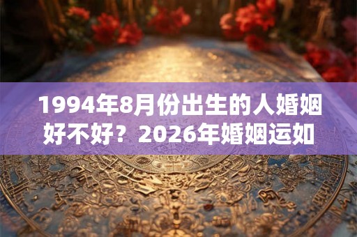 1994年8月份出生的人婚姻好不好?2026年婚姻运如何? 1994年8月份出生的人婚姻好不好?2026年婚姻运如何?