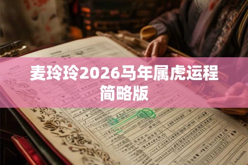 麦玲玲2026马年属虎运程简略版