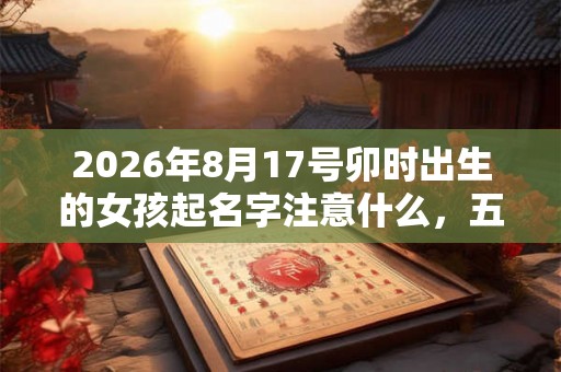 2026年8月17号卯时出生的女孩起名字注意什么，五行属什么