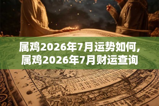 属鸡2026年7月运势如何,属鸡2026年7月财运查询
