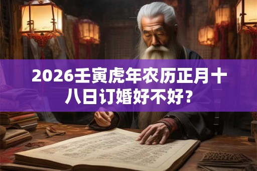 2026壬寅虎年农历正月十八日订婚好不好？