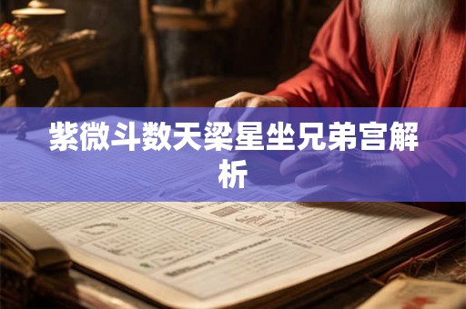紫微斗数天梁星坐兄弟宫解析
