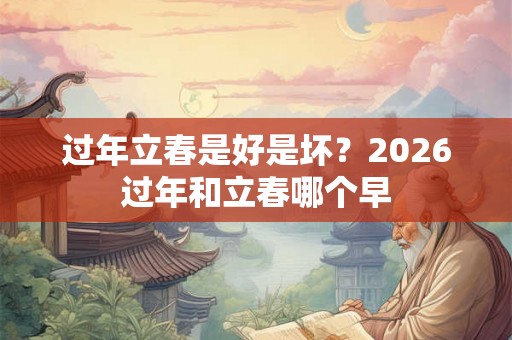 过年立春是好是坏？2026过年和立春哪个早