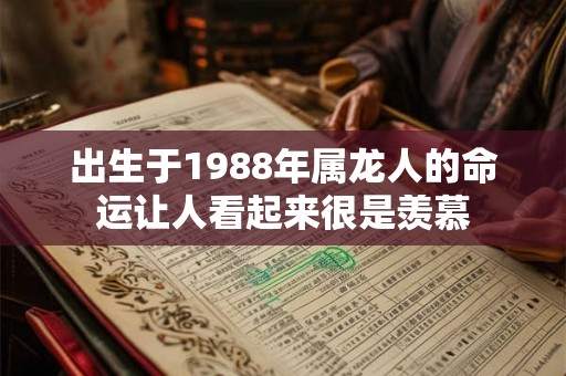 出生于1988年属龙人的命运让人看起来很是羡慕