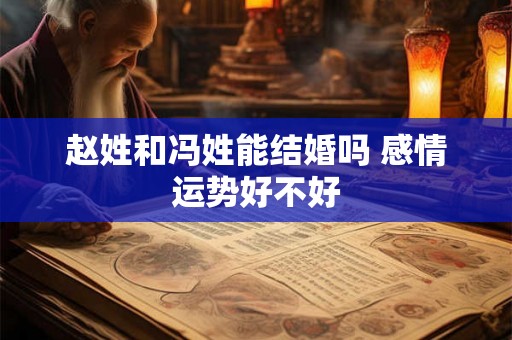 赵姓和冯姓能结婚吗 感情运势好不好