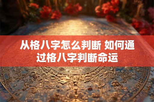 从格八字怎么判断 如何通过格八字判断命运