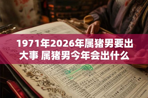 1971年2026年属猪男要出大事 属猪男今年会出什么大事