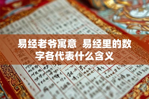 易经老爷寓意  易经里的数字各代表什么含义