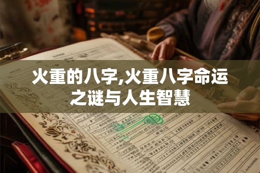 火重的八字,火重八字命运之谜与人生智慧