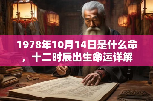 1978年10月14日是什么命,十二时辰出生命运详解 1978年10月14日是什么命,十二时辰出生命运详解