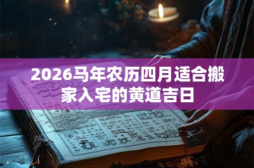 2026马年农历四月适合搬家入宅的黄道吉日 2026马年农历四月适合搬家入宅的黄道吉日
